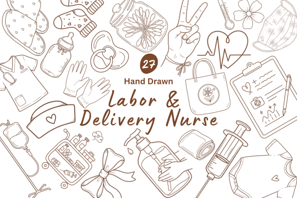 Download 27 Labor &amp; Delivery Nurse Illustrations - Premium Bundle