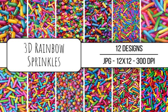 Download 3D Rainbow Sprinkles - Sprinkles Collection