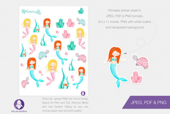 Download Printable Mermaid Decorative Stickers - Decorative Collection
