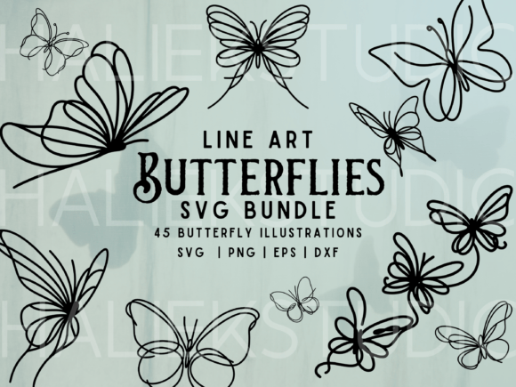 Download Line Art Butterfly SVG Illustrations - Premium Resources