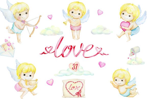 Download Watercolor Cupid Clipart, Valentines Da - Premium Resources