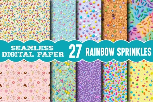 Download Rainbow Sprinkles Seamless Patterns - Sprinkles Collection