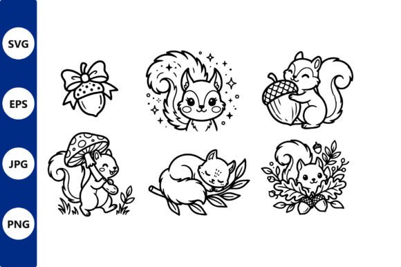 Download Cute Squirrel Collection Black and White - Squirrel Collection