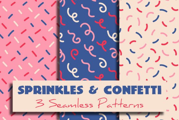 Download Sprinkles &amp; Confetti Seamless Patterns - Sprinkles Collection